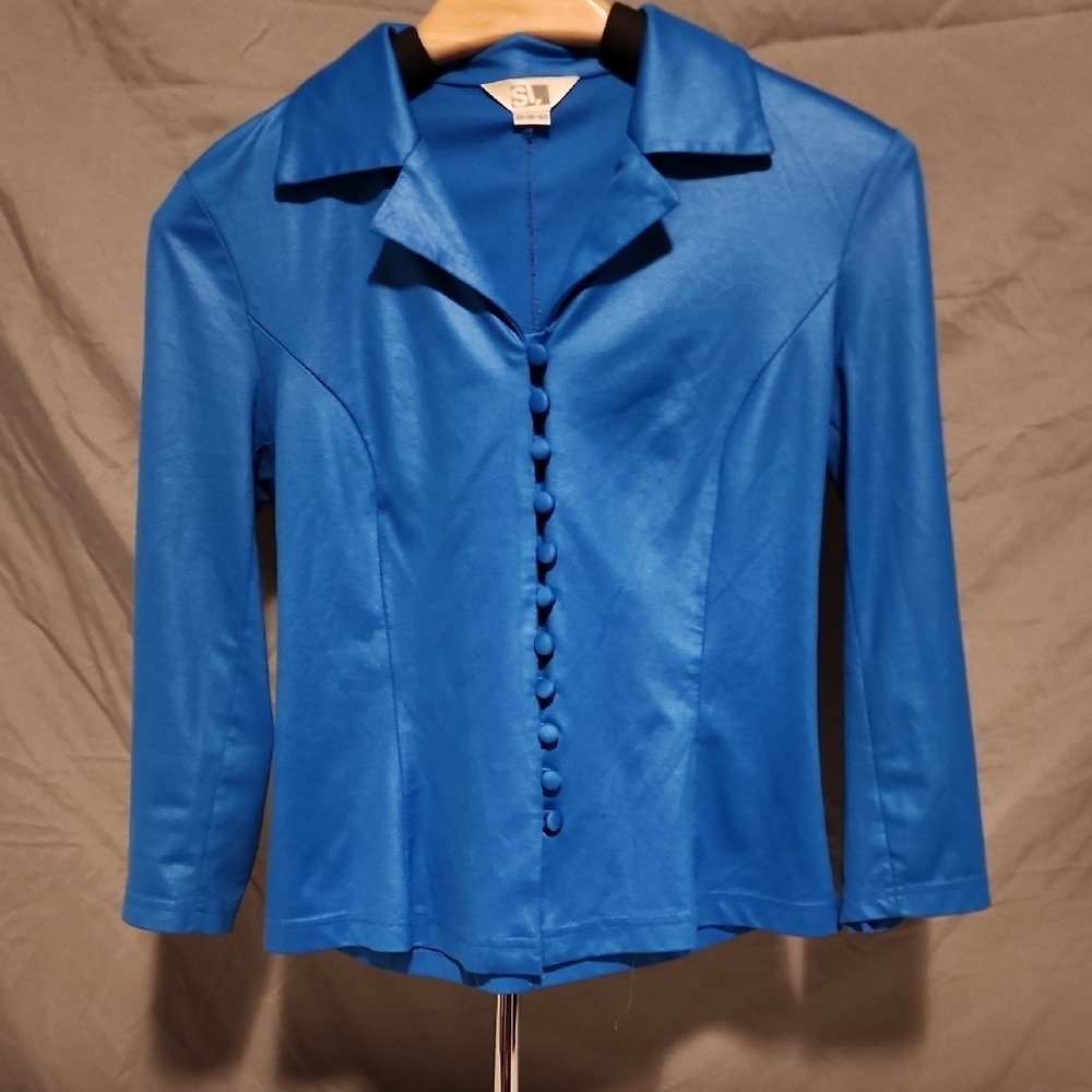 Si Chic Royal Blue Button-Up Shirt